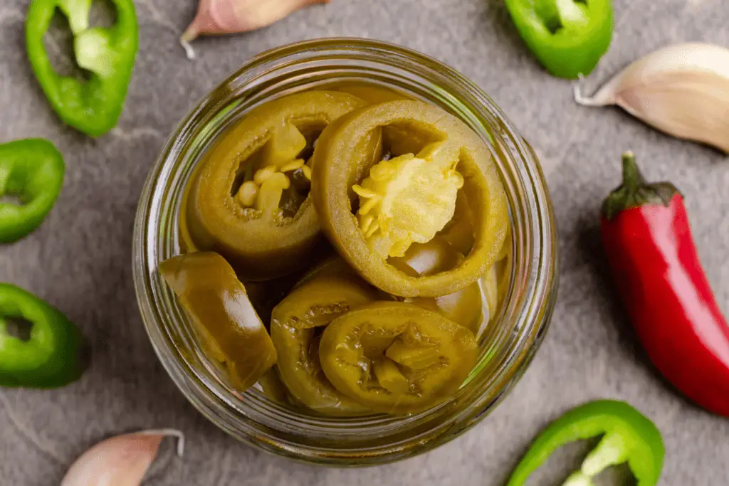 Pickled jalapenos are a little less spicy than fresh jalapenos