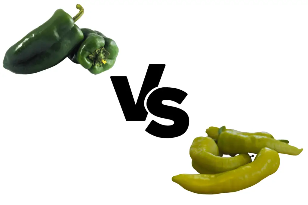 Poblano pepper vs banana pepper (based on heat, flavor, size, shape, nutrition, and substitutions).