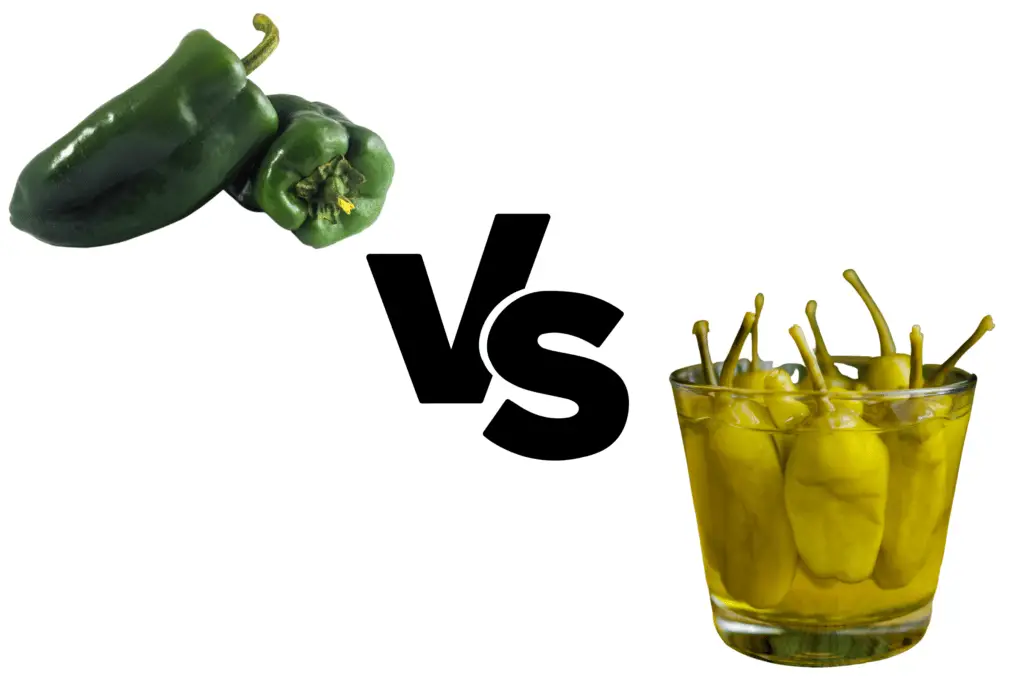 Poblano peppers vs pepperoncini peppers (based on heat, flavor, size, shape, nutrition, and substitutions).
