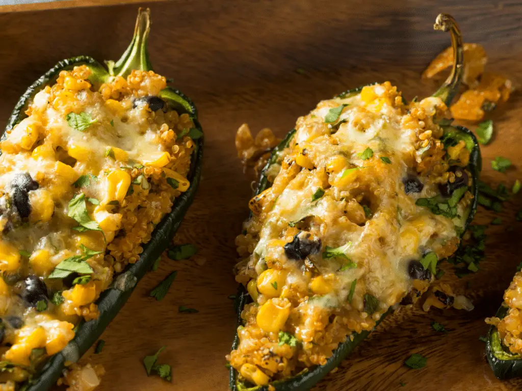 Poblano peppers are popular for stuffed pepper recipes due to their flavorful skin and firm exterior.