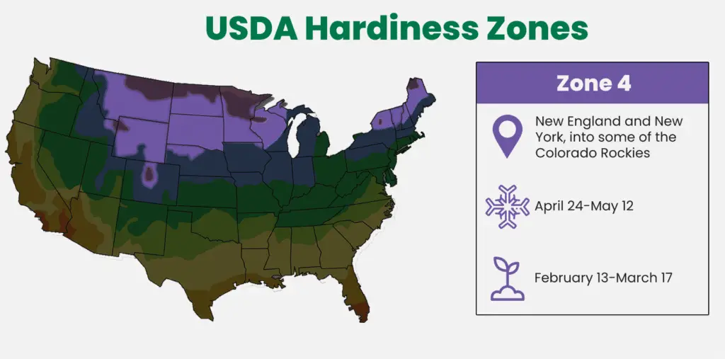 Zone 4 of the USDA Hardiness Zone
